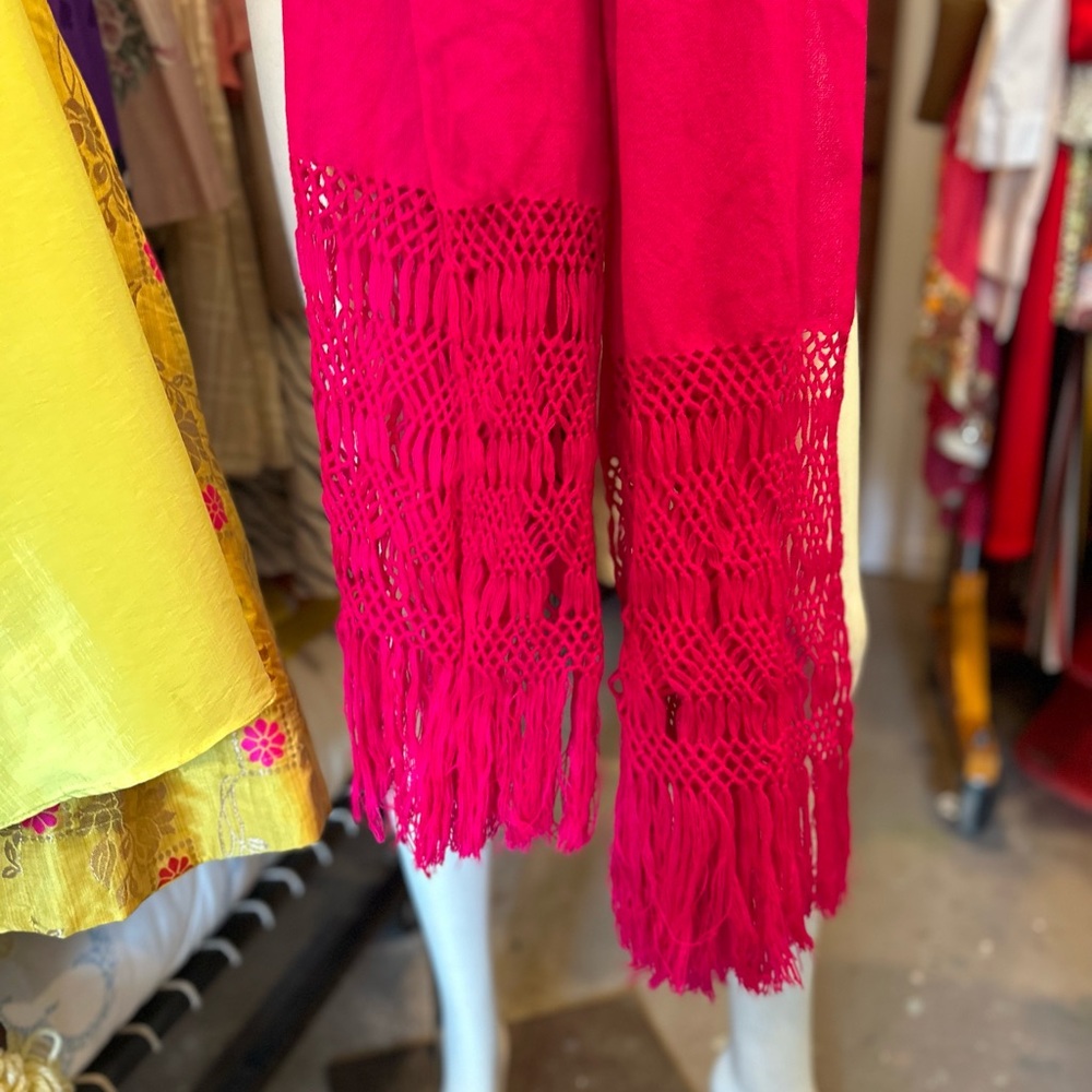 Vivid Raspberry Pink Scarf - Picture 4 of 5